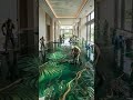 They Turned a Plain Hotel Lobby Into a Luxury Botanical Glass Floor 🌿✨ #epoxyfloor