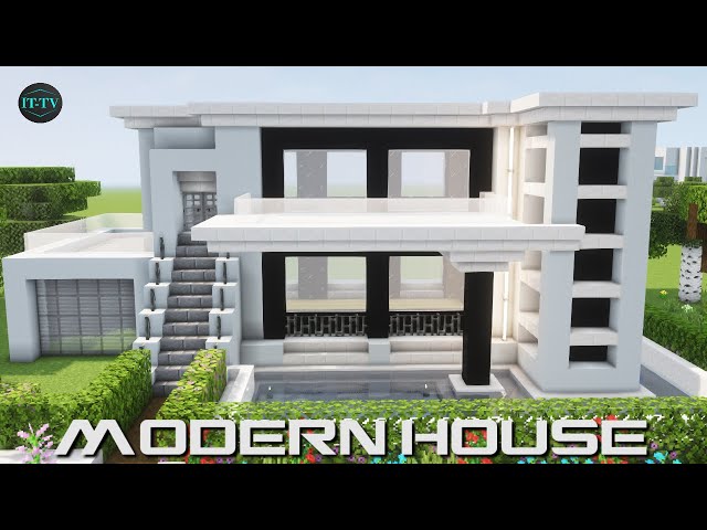 A real architect's building houses in Minecraft tutorial / Modern Concrete  House #149 