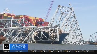 WJZ gets up-close view of progress made by Key Bridge collapse salvage crews