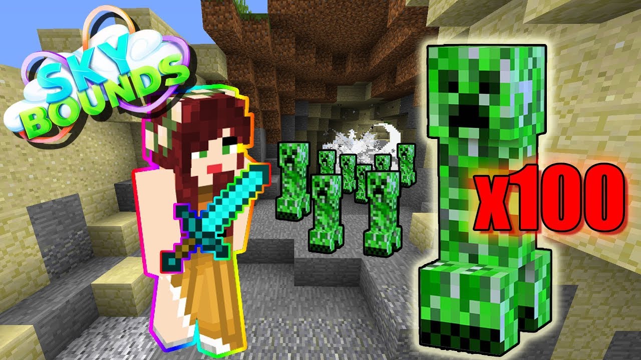 Minecraft Skybounds TRICKS TO COMPLETE THE 100 CREEPER CHALLENGE ...