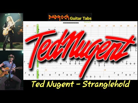 Stranglehold – Ted Nugent – Guitar + Bass TABS Lesson