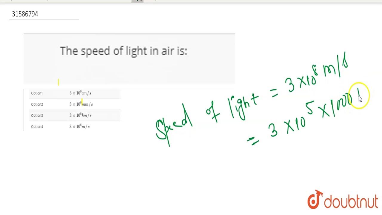 The speed of light is. The speed of light is
