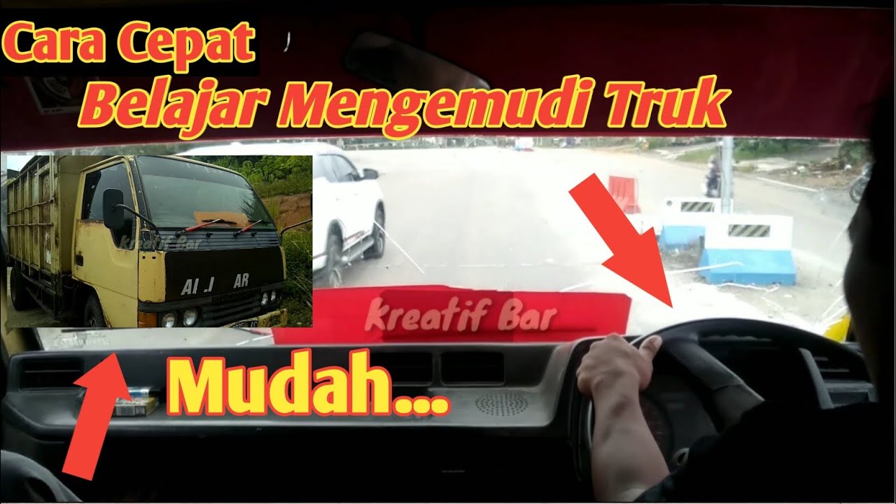 Belajar Mengemudi Truk  Di Jalan Umum Mitsubishi Colt  