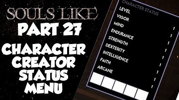 Souls Like Tutorial Part 27 | Character Creator Status Menu | Unreal Engine 5
