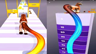 MAX LEVEL ~  big update Unicorn ponytail Hair challenge android ios game | all levels gameplay screenshot 3