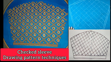 aari blouse checked sleeve drawing pattern techniques|| tamil #aariwork #aariblousedesign #design