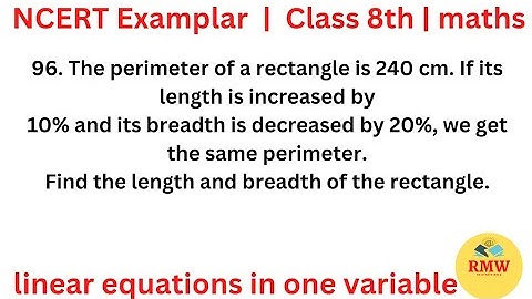 solution of NCERT examplar  | Class 8th | Linear equations in one variable| question 96