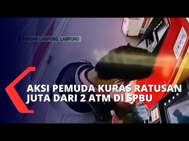 Terekam CCTV, Aksi Pemuda Bobol 2 ATM di SPBU dan Gasak Ratusan Juta Rupiah! class=