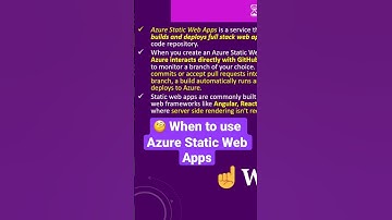 🧐 When to use Azure Static web apps Service? Checkout the full video 👆🏻 #azure