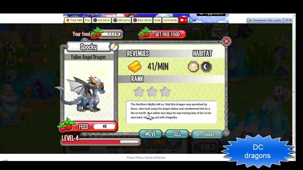 dragon city fallen angel dragon