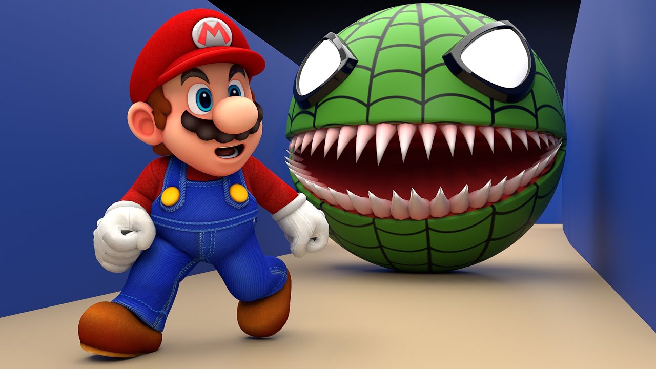 Spider Pacman Green Spider Pacman vs Super Mario Part 2 - YouTube