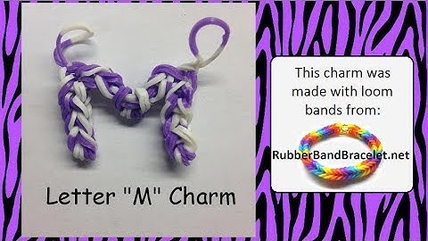 Rainbow Loom Letter M Loom Band Charm - Made Using RubberBandBracelet Loom Bands