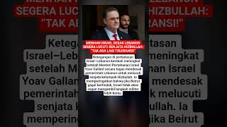 Menhan Israel Desak Lebanon Segera Lucuti Senjata Hizbullah: “Tak Ada Lagi Toleransi” Resimi