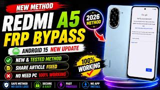 Redmi A5 FRP Bypass🚀 Android 15 Without PC | New Method 2026 ✅