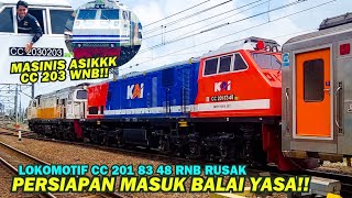 LOKOMOTIF RNB CC 201 83 48 SDT RUSAK! Double Traksi Kereta Api Sancaka & Lokomotif CC 203 Livery WnB