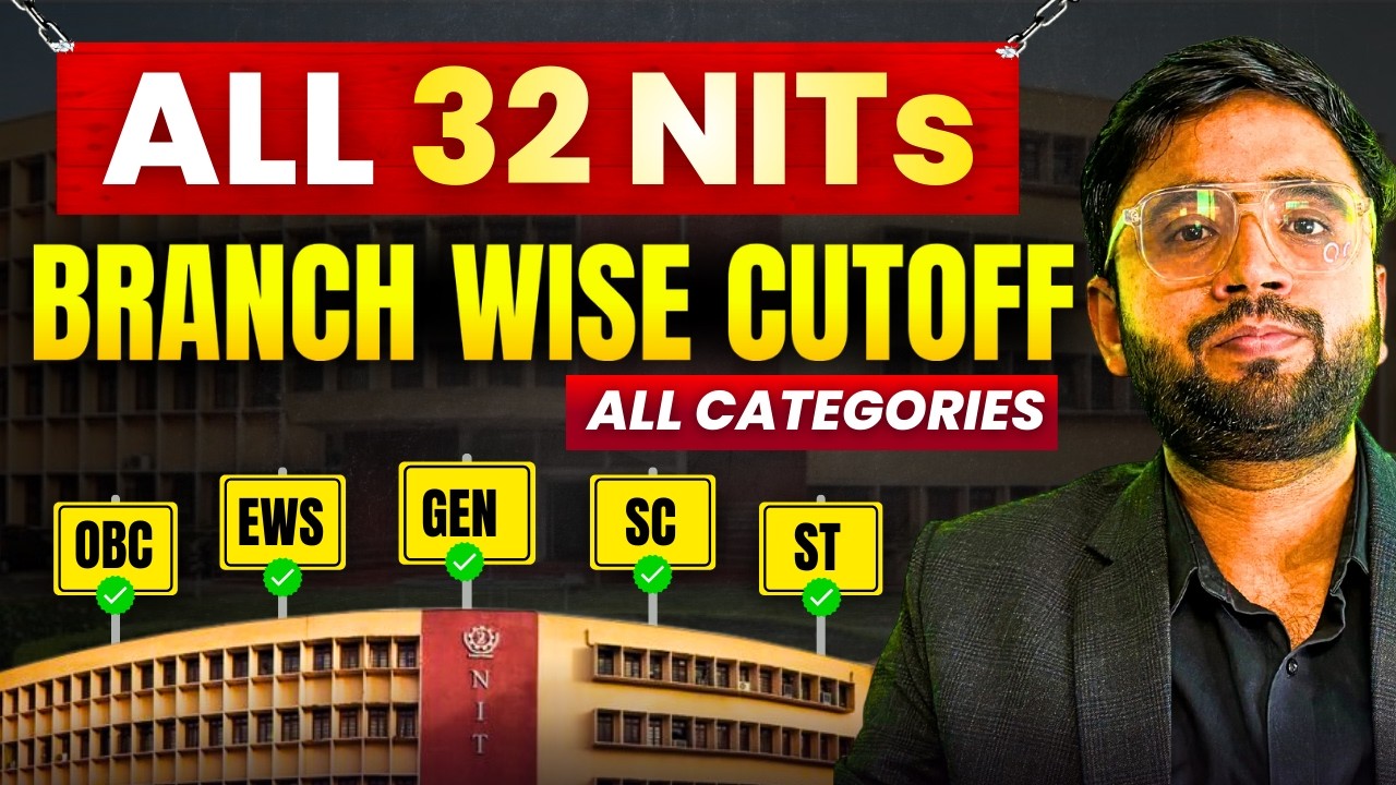 🔥 Low Percentile in JEE 2026? NIT Mil Sakta Hai! | 32 NITs Cutoff (Branch Wise + All Categories )