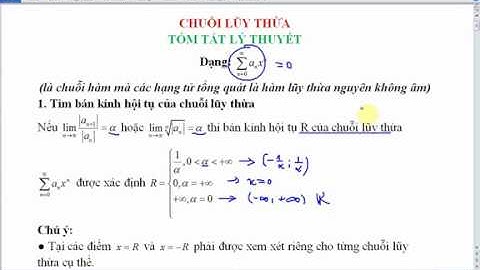 Tìm miền hội tụ của chuỗi lũy thừa
