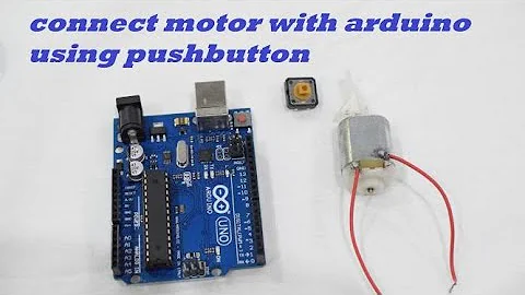 Connect motor with Arduino using push button || with code