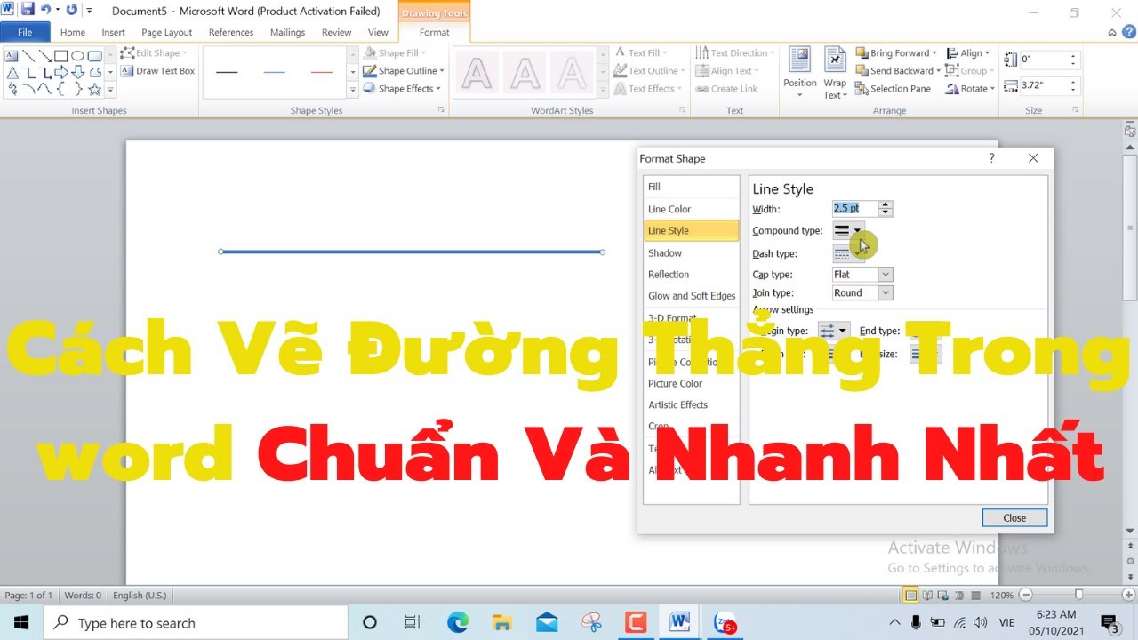 Thủ thuật máy tính. Cách vẽ đường thẳng trong word chuẩn và nhanh nhất