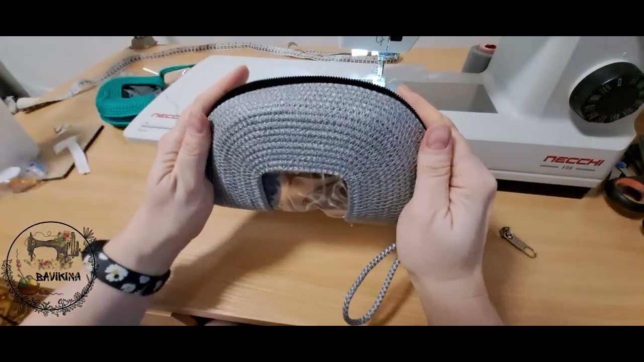 Косметичка  из шнура в технике зигзаг, DIY,  из шнура.Учусь шить из шнура. Попытка номер 6