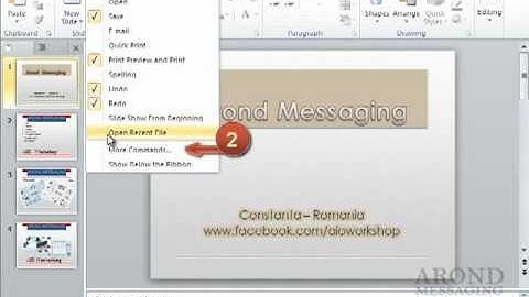 Using PowerPoint 2010 - Customize the Quick Access Toolbar