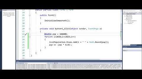 Calculating Increase in Population using ListBox | C# Programming