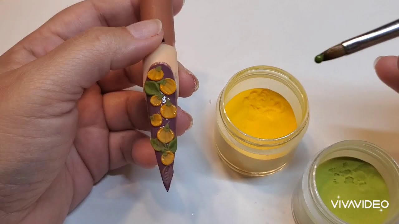 Uñas Acrilicas,  Calabacitas de otoño en 3D🍂🍁🍂🍁🍂🍁💅🦋