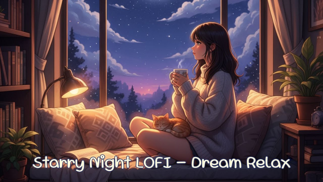 Starry Night LOFI ✨ - Dream Relax Beats for Sleep & Study | Ambient Chill 2025