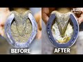 Satisfying Full Horse Hoof Restoration in 4K | FARRIER ASMR (NEW SHOTS!)