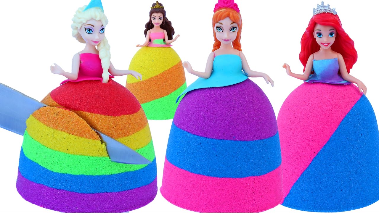 Diy Colors Kinetic Sand Disney Princess Dresses Elsa Anna Ariel