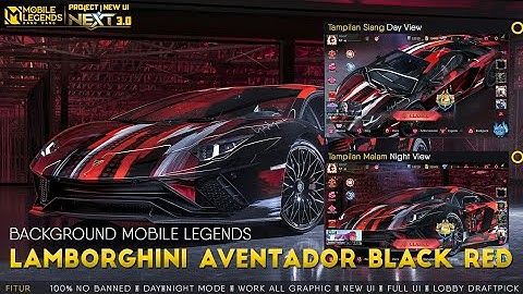 Lamborghini Aventador Black Red Background ML Tema Supercar New UI
