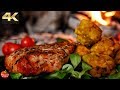 ASMR Grilled Turkey Steak & Deep Fried Broccoflower
