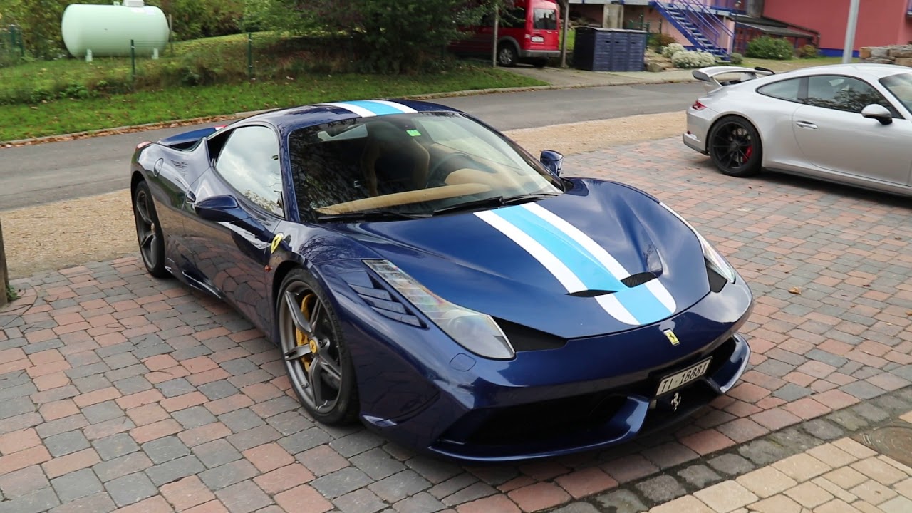 Awesome blue Ferrari 458 Speciale walkaround (The best specced