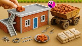 Realistic DIY Mini Brick & Cement House with Underground Car Garage | Construction Science Project