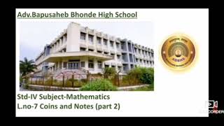 Std -IV.  Subject - Maths Topic -Coins and Notes