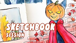 Pumpkin Head 🎃 Furry Halloween Sketchbook Spread