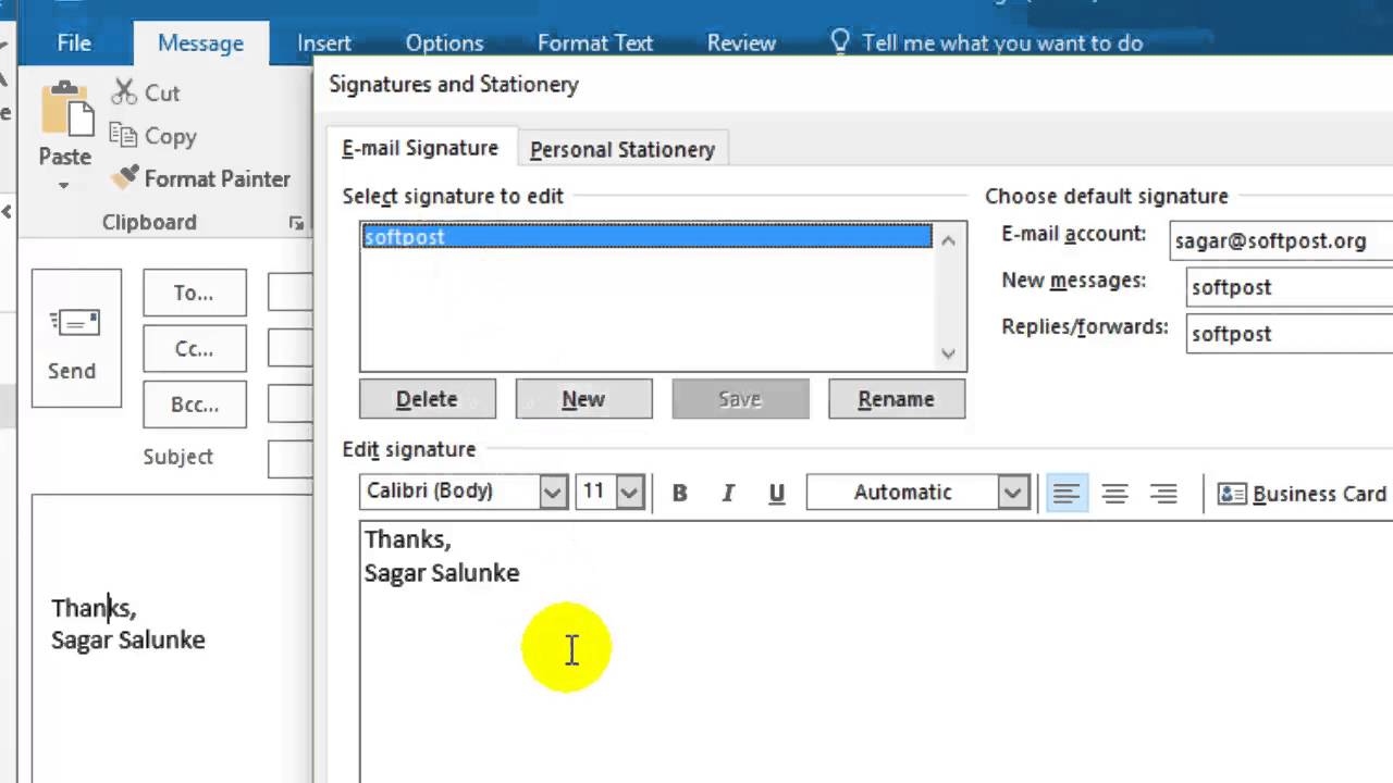 how do you create a signature in outlook