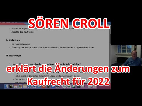 Sören Croll: Änderung Kaufrecht 2022