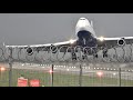 Boeing 747 takes off sideways in dramatic crosswind