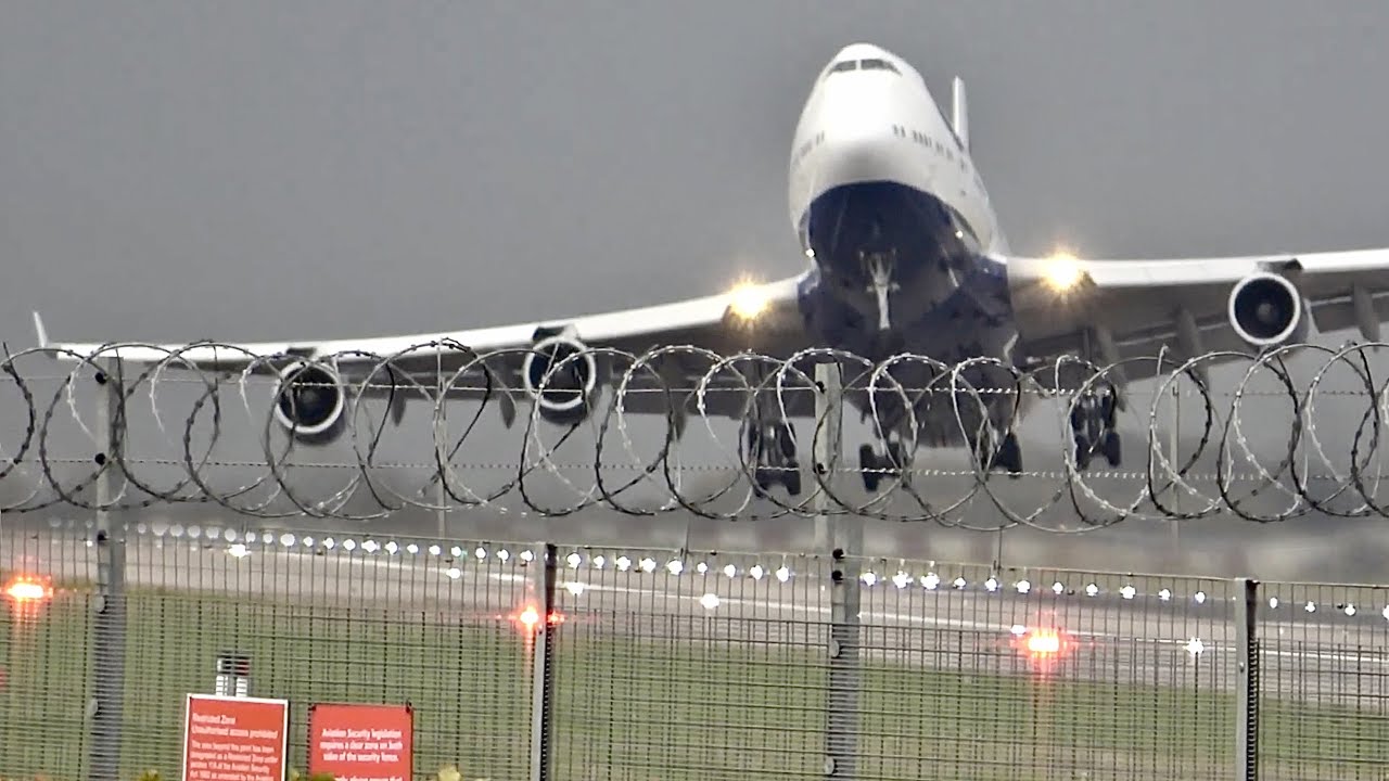 Boeing 747 Takes Off Sideways In Dramatic Crosswind