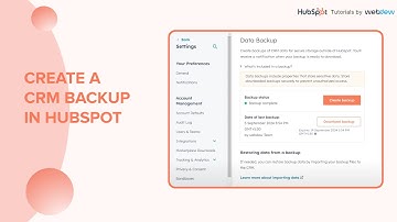 How to create a CRM backup in HubSpot