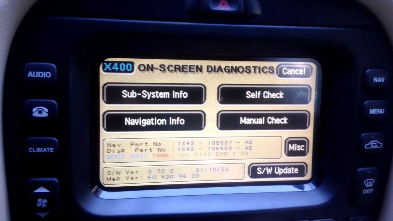 Jaguar navigation secret menu YouTube