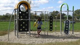 Nancy stuck on playground swing