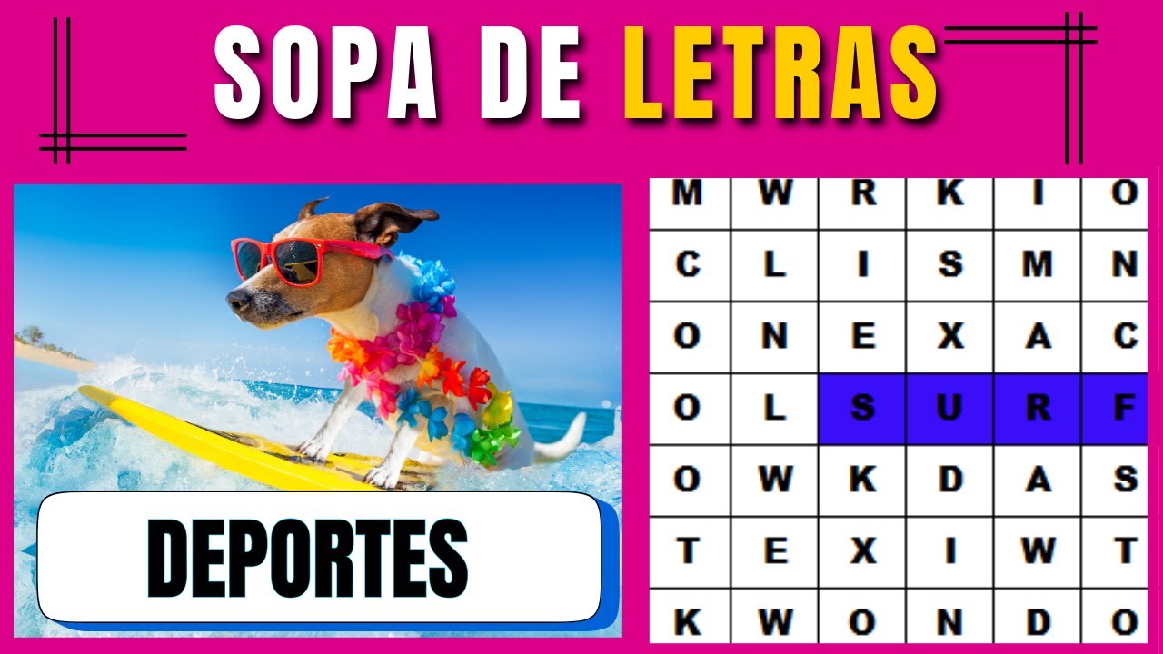SOPA DE LETRAS de DEPORTES 🥎⚽🏀 Entrena tu mente y mejora tu