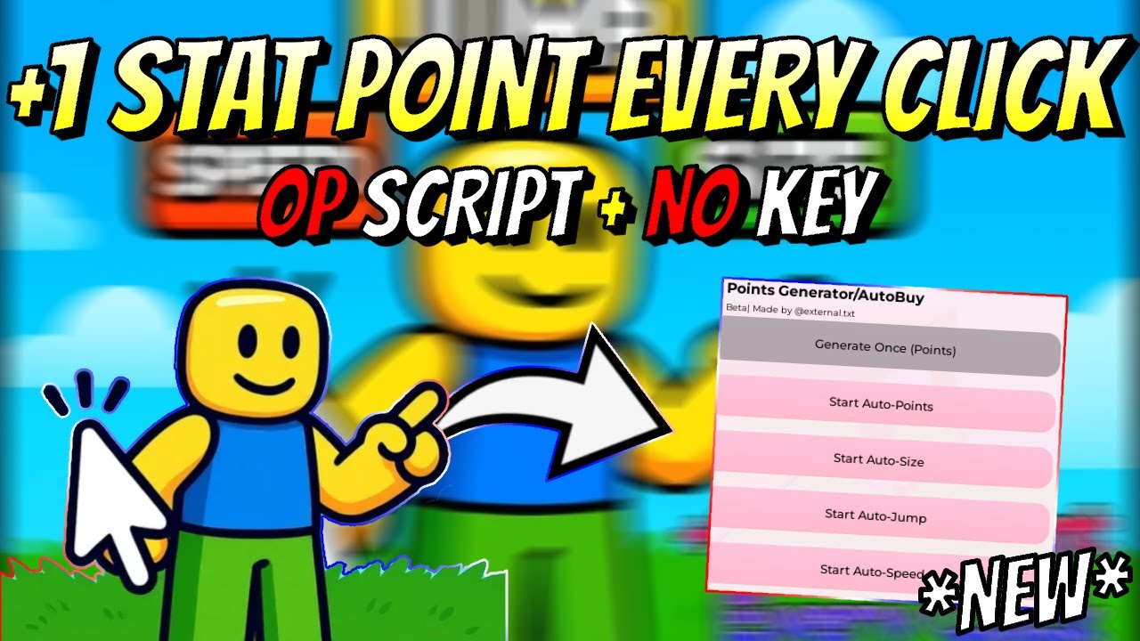 *NEW* +1 Stat Point Every Click OP Script (UNLIMITED POINTS SPAM, AUTO TOGGLE & MORE) PASTEBIN
