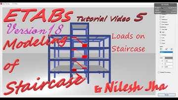 ETABs tutorial video 5 | How to design staircase in etabs | how to assign loads on staircase |