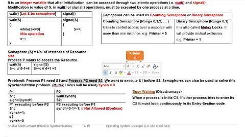 OS-Wk-9-Video-4-Process Synchronization - Semaphore