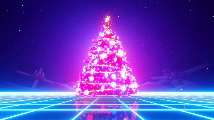 Neon Christmas Tree Lights 4K – Holiday Party Neon Light Background Loop (10 Hours)