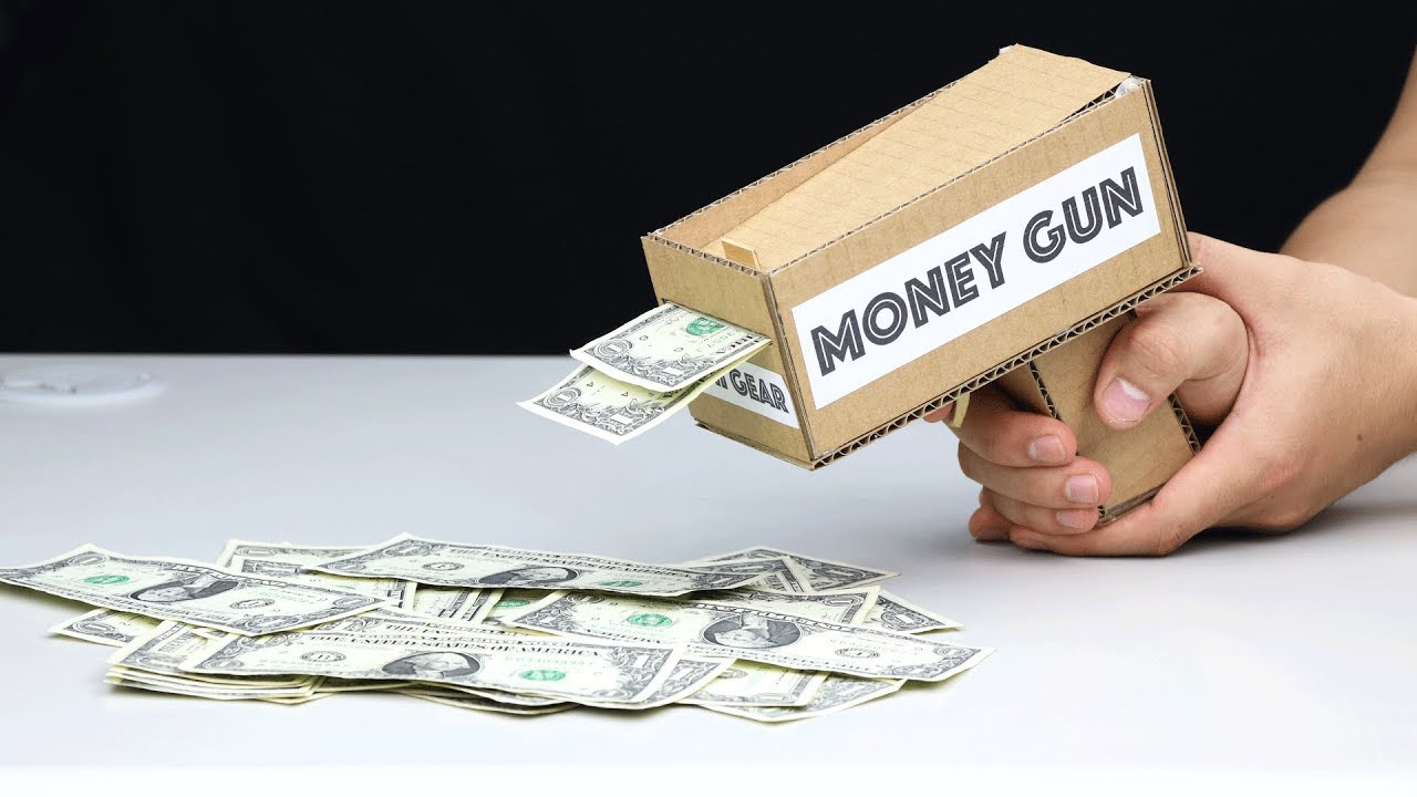 How To Make Amazing Money Gun From Cardboard Youtube - how to make amazing money gun from cardboard