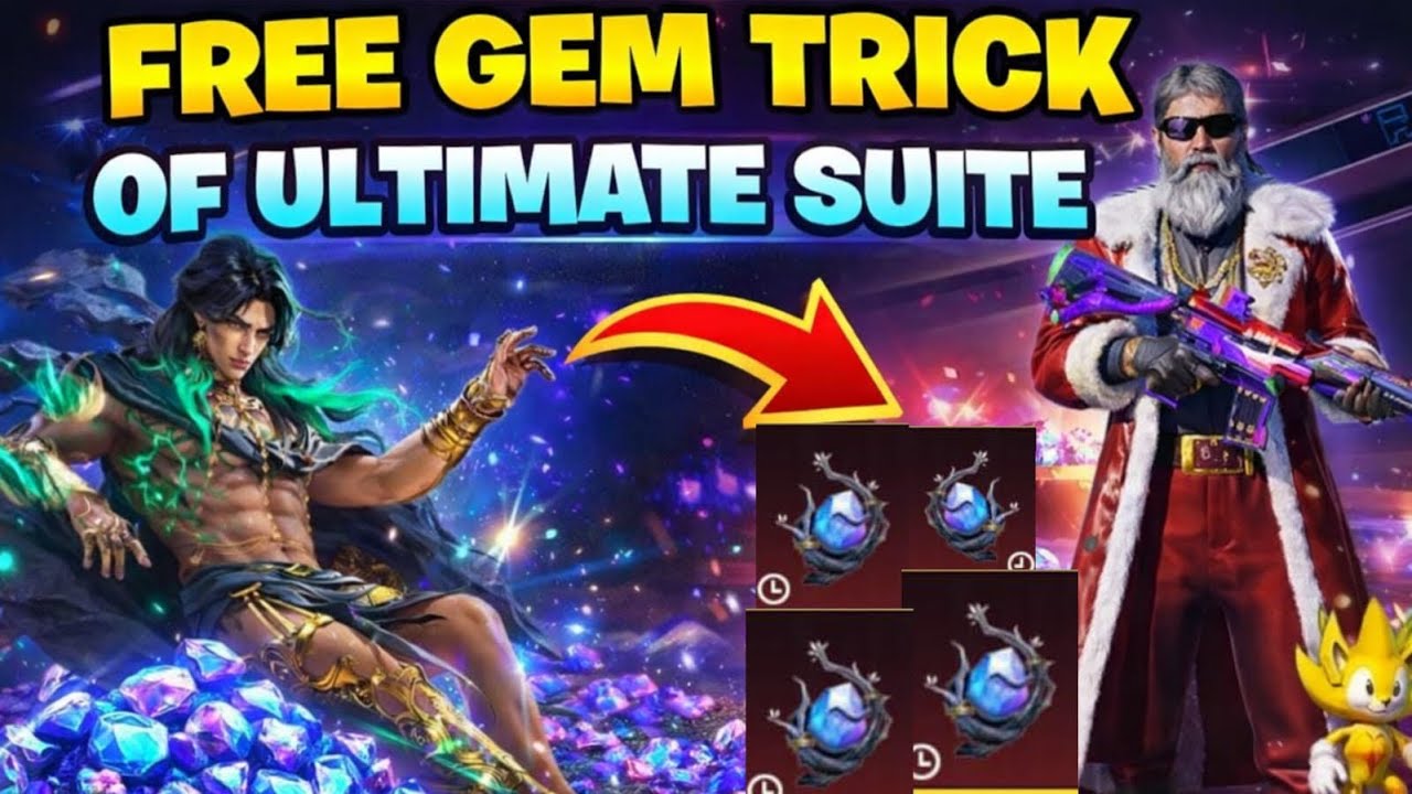 FREE ULTIMATE GEM  TRICK 😱 UNLIMITED GEM TRICK REVEAL || PUBG MOBILE TIPS AND TRICKS 🔥 FREE POP ALSO
